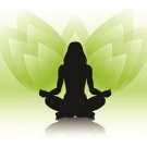 woman silhouette YOGA POSTER peaceful spiritual symbolic MEDITATION 20x30