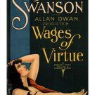 gloria swanson WAGES OF VIRTUE movie poster allan DWAN 1924 20x30 VINTAGE