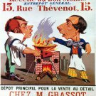 Punch-Grassot vintage ad poster France 1830 20x30 prized collector's item