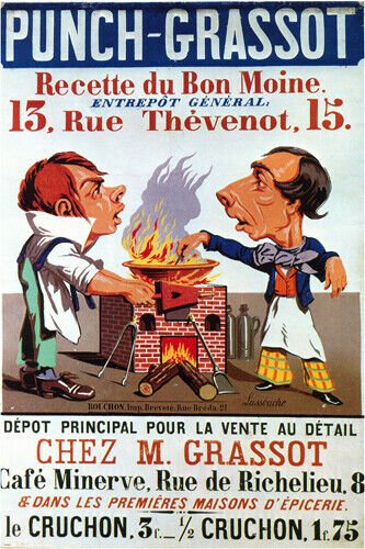 Punch-Grassot vintage ad poster France 1830 20x30 prized collector's item