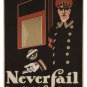 never fail VINTAGE AD POSTER  Hans Rudi Erdt Germany 1911 20x30 HOT new RARE