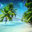 DREAM BEACH poster tropical foliage turquoise WATER clear blue SKIES 20x30