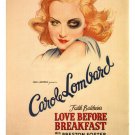 carole LOMBARD LOVE before BREAKFAST movie poster WALTER LANG dir 1936 20x30