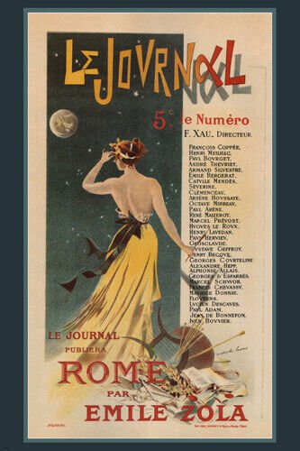 le journal will publish Rome BY &Atilde;�mile Zola vintage ad poster France 20x30 NEW