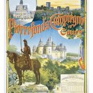 COMPIEGNE FRANCE vintage travel poster HISTORIC man on horse PRIZED 20x30