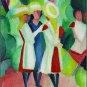 August Macke - Three girls in yellow straw hatsPoster 20x30 1913 Painting