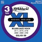 EXL115 Nickel-Blues/Jazz Rock Electric Guitar Strings 3 pack