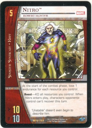 Nitro, Robert Hunter MTU-103 (R) Marvel Team-Up VS System TCG