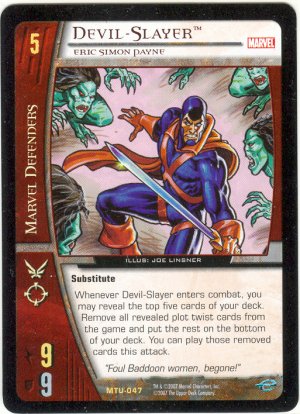 Devil-Slayer, Eric Simon Payne MTU-047 (R) Marvel Team-Up VS System TCG