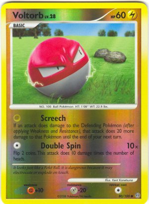 80 Voltorb (C) REVERSE FOIL Stormfront Pokemon TCG