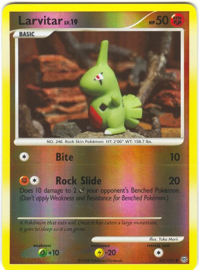 63 Larvitar REVERSE FOIL (C) Stormfront Pokemon TCG