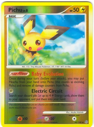 45 Pichu REVERSE FOIL (U) Stormfront Pokemon TCG