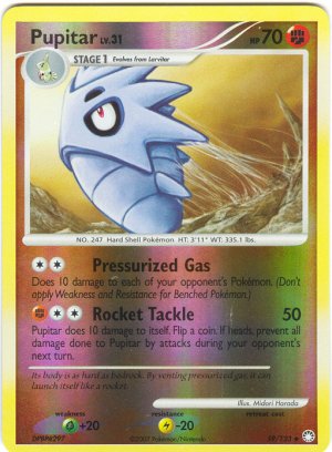 59 Pupitar REVERSE FOIL (U) Mysterious Treasures Pokemon TCG