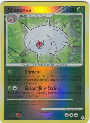 63 Silcoon (U) REVERSE FOIL Diamond and Pearl Pokemon TCG