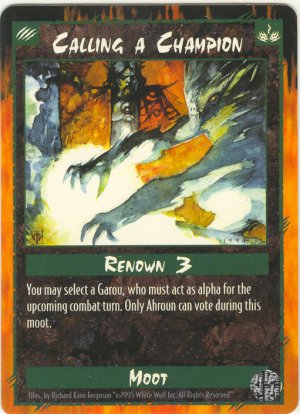 Calling a Champion Moot R Rage CCG Limited Edition