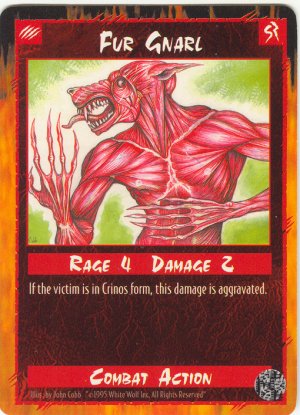 Fur Gnarl Combat U Rage CCG Limited Edition