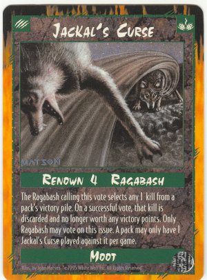 Jackal's Curse Moot C Rage CCG Limited Edition