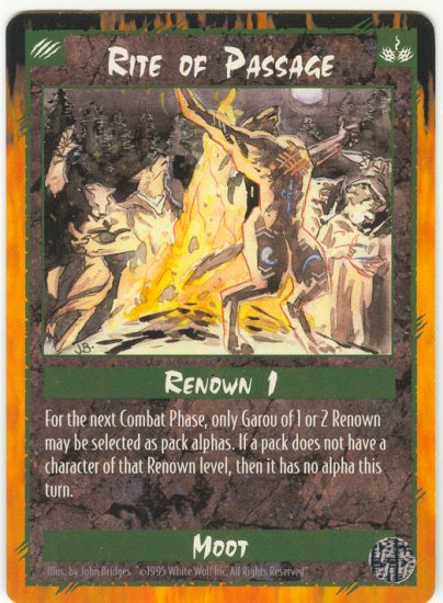 Rite of Passage Moot C Rage CCG Limited Edition