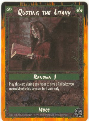 Quoting the Litany Moot/Action U Rage CCG Limited Edition