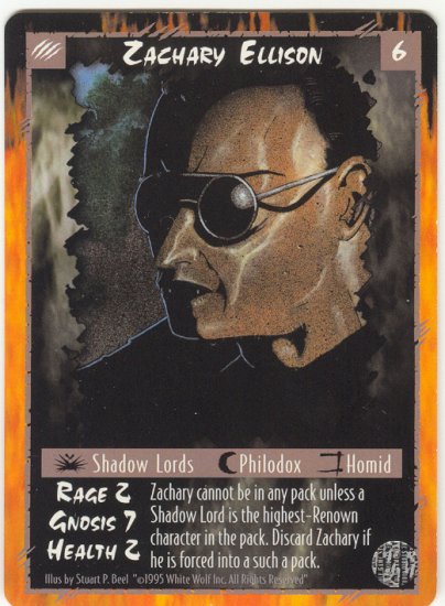 Zachary Ellison Character U Rage CCG Limited Edition