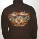Quiet Grind Brown Track Jacket QG Cursive Logo and Wing Q Design