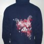 Quiet Grind Navy Hoodie QG Cursive Logo and Splash Design