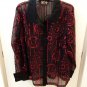 Sparkling Red Sequin Evening Party Holiday Ladies Overshirt Top Bob Mackie