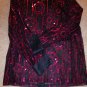 Sparkling Red Sequin Evening Party Holiday Ladies Overshirt Top Bob Mackie