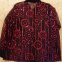Sparkling Red Sequin Evening Party Holiday Ladies Overshirt Top Bob Mackie