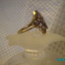 Ladies 10 KT gold tanzanite cluster ring