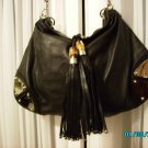 Designer inspired  soft leather high end black hobo