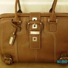 Adrienne Vittedini Designer pebbled leather golden brown frame bag