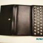 The Find Designer soft black leather studded clutch wallet