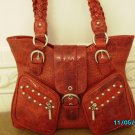 The Find croco embossed leather designer handbag