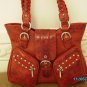 The Find croco embossed leather designer handbag