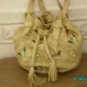 Carlos Falchi designer draw string soft leather duffel bag