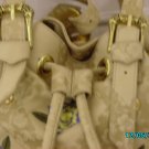 Carlos Falchi designer draw string soft leather duffel bag