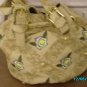 Carlos Falchi designer draw string soft leather duffel bag