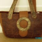 Carlos Falchi designer croco embosed leather and real lizard bag