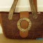Carlos Falchi designer croco embosed leather and real lizard bag