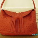 Carlos Falchi designer real ostrich and leather bag