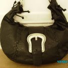 Carlos Falchi designer black leather textured bag