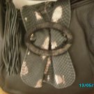 Carlos Falchi designer soft leather and lizard shoulder bag