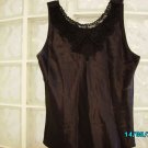 Black satin and lace cami