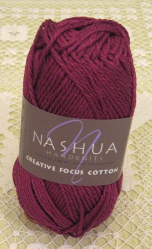 Nashua Creative Focus Cotton "Dark Fuchsia" Yarn ~ 1 Skein ~ $3
