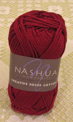 Nashua Creative Focus Cotton "Dark Red" Yarn ~ 1 Skein ~ $3