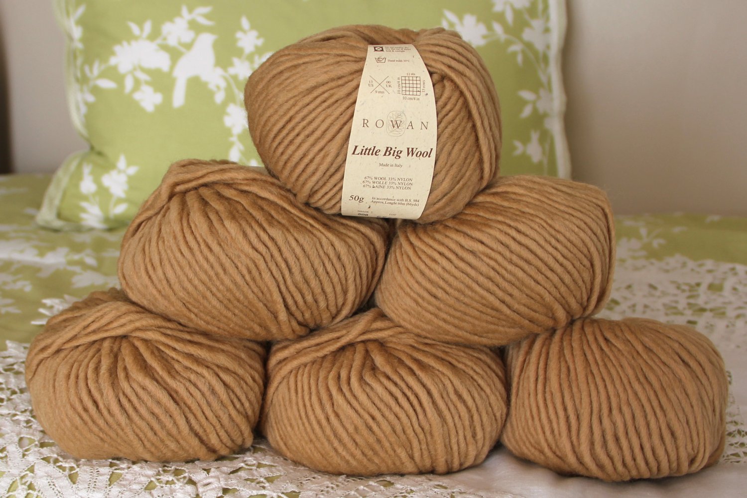 54 Lot6 Skeins Rowan Little Big Wool "Amber" Yarn + Free Gift!