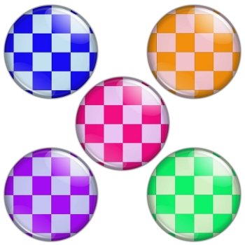 Check Pattern 1.25 inch Pinback Button Badge Set 1