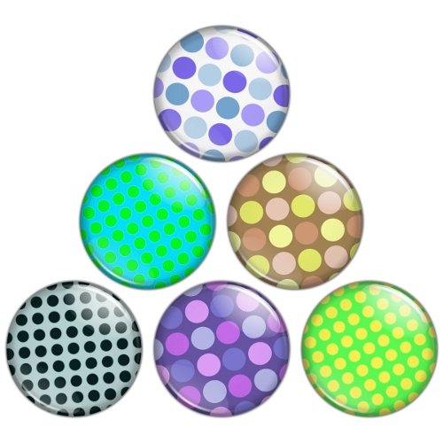 Polka Dot Pattern 1.25 inch Pinback Button Badge Set 2