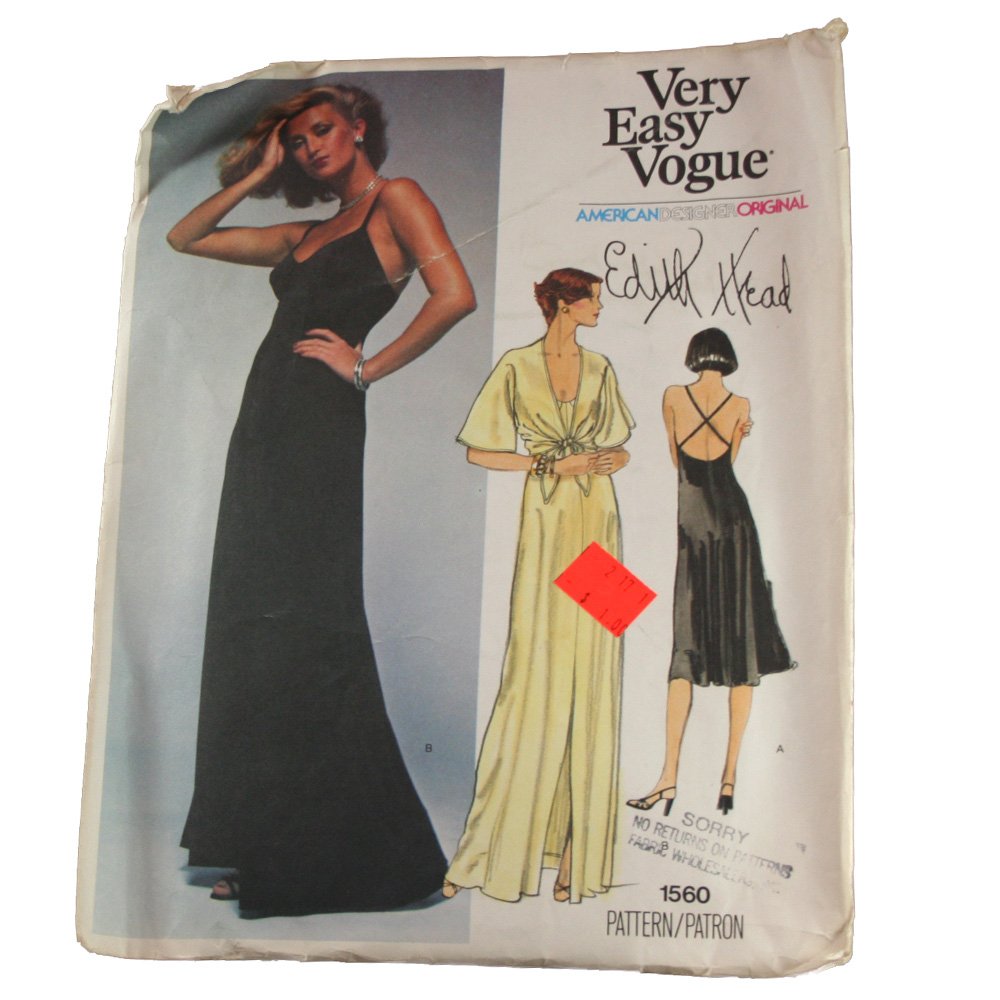 Vogue American Designer 1560 Edith Head Misses Dress & Jacket Pattern Sz 10